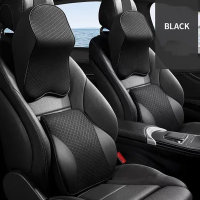 Imagen del producto de Juego de almohadillas para el cuello y la zona lumbar, almohadillas de espuma viscoelástica para el coche