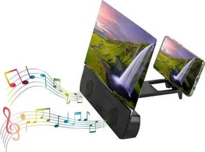 Obrázek produktu pro Verk 09125 Držák telefonu s lupou pro zvětšení obrazovky a zabudovanými bluetooth reproduktory