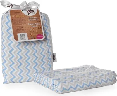 Produktbild von BMB Wickeltuch 120x120 - Skandinavisch Baby Blau Chevron