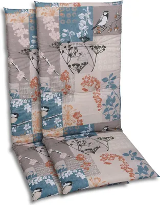 Produktbild von GO-DE Textil, Sesselauflage Hochlehner, 2er-Set, Farbe: taupe, Maße ca.: 118 cm x 48 cm x 5 cm