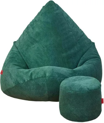 Obrázek produktu pro Sedací vak + podnožník zelený Sako Loft samet