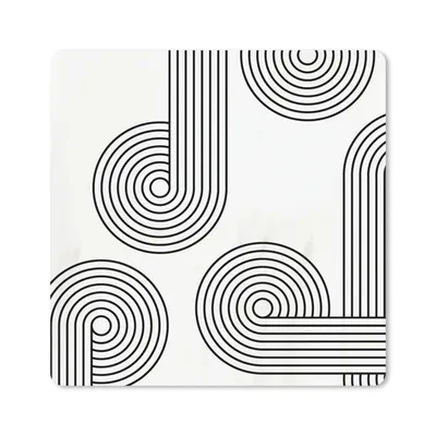Produktbild von MuchoWow® Mauspad Mousepad Abstrakt - Linien - Schwarz - Grau 20x20 cm - Mousepads - Maus Mat - Pad - Mausunterlage - Desk Mat - Bureauartikeln