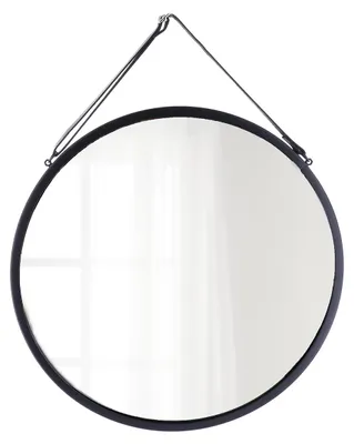 Produktbild von TENDANCE | Dekospiegel - Wandspiegel - Hängespiegel - 38 cm - schwarz - Spiegel - rund - Dekorativ - modern - Loft