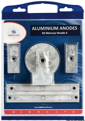 Image de Kit d'anodes pour Mercury, 4 pièces, magnésium - Osculati 43.355.02