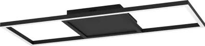 Produktbild von EGLO connect.z Smart Home LED Deckenleuchte Calagrano-Z, ZigBee, App und Sprachsteuerung, warmweiß-kaltweiß, RGB Backlight, dimmbar, schwarz, 64x24 cm