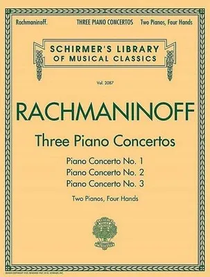 Obrázok produktu pre Three Piano Concertos Rachmaninoff Sheet Music 2 Pianos 4 Hands Nos. 1 2 and 3 from Schirmer Library of Classics Classical Piano Songbook for Advanced Pianists