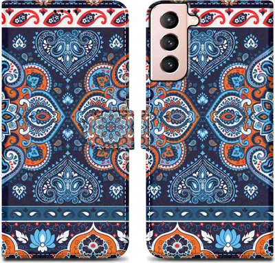 Produktbild von Cadorabo Schutzhülle für Samsung Galaxy S21 PLUS Hülle Design Blau Handyhülle Schutzhülle Etui Magnetisch Case Cover
