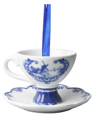 Produktbild von Heinen Delfts Blauw – Weihnachtsornament - Teetasse - Delfter Blau - Keramik - 4 cm
