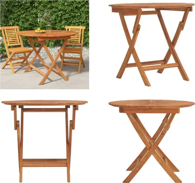 Produktbild von vidaXL Gartentisch Klappbar Ø 85x75 cm Massivholz Teak - Klappbarer Gartentisch - Klappbare Gartentische - Gartentisch - Outdoor Tisch
