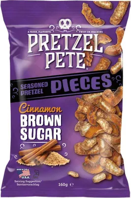 Produktbild von Pretzel Pieces Cinnamon Brown Sugar suess knusprig und aromatisch 160g
