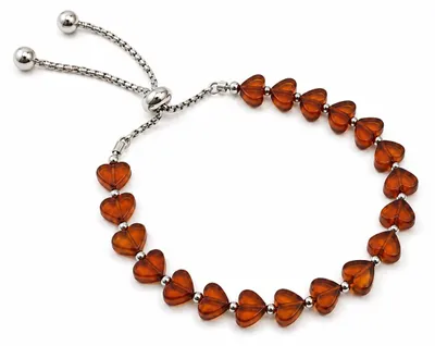 Produktbild von BEYSTON Bernsteinarmband mit Herzen, Cognacbernstein, KI-generiertes Bild