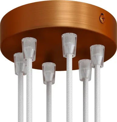 Immagine prodotto di Creative-Cables Kit rosone cilindrico in Metallo a 6 Fori - Conico, Rame Satinato