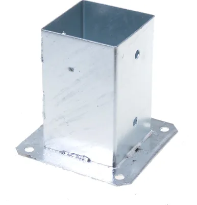Produktbild von Aqbau® Aufschraubhülse 90x90 mm Pfostenträger aufschrauben, Vierkantpfosten, Holzpfosten, Pfostenschuh, Bodenhülse mit Dübelplatte, Pfostenhalter