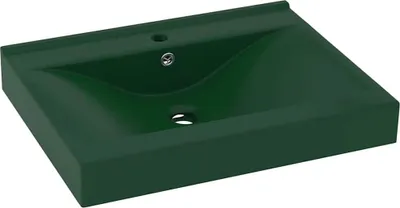 Produktbild von vidaXL Luxus-Waschbecken mit Hahnloch Matt-Dunkelgrün 60x46 cm Keramik