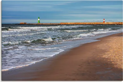Produktbild von ARTland Leinwandbild Mole an der Ostsee in Warnemünde Größe: 30x20 cm