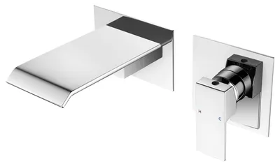 Produktbild von Wandmontage Waschtischarmatur mit 18cm Wasserfallauslauf