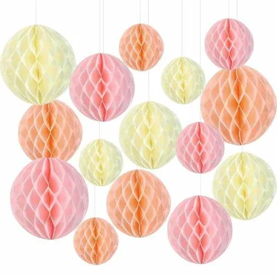 Productafbeelding van Set van 15 Papieren Honingraatballen voor Feestdecoratie