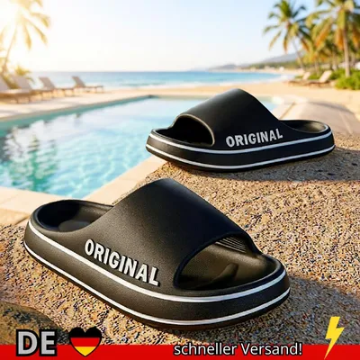 Produktbild von Feslishoet Hausschuhe Damen Herren Strand Badeschuhe Dicke Sohle