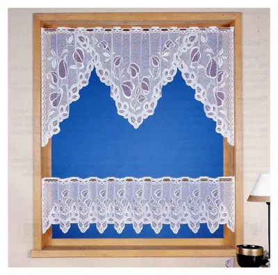 Produktbild von Scheibengardine mit Stangendurchzug M-Set 2-teilig Jacquard M-Bogen HxB 60x160cm und Bistro HxB 30x160cm individuell raffbar auf Fensterbreite 100 – 150 cm