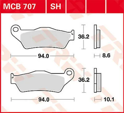 Obrázek produktu pro Sada brzdových destiček TRW MCB707 R1200C BMW259C