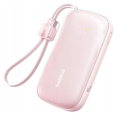 Immagine prodotto di Baseus – Power Bank EnerFill FC21 Qpow 3 Ultra da 10000 mAh e 45 W con display digitale – Rosa Nebula