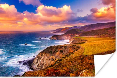 Produktbild von MuchoWow® Poster Landschaft in Big Sur Kalifornien und Bixby Creek Bridge 60x40 cm - Schlafzimmerdekoration