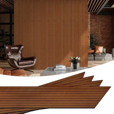Obrázok produktu pre Nástenný panel z PVC s imitáciou dreva, 40 cm x 2,6 m, zvukovoizolačný nástenný panel, samolepiaci, 1 m², tmavohnedý