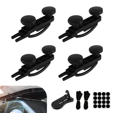 Image de Lot de 4 supports universels pour coffre de toit, avec des fixations en forme de U