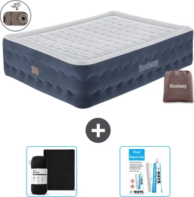 Immagine prodotto di Materasso gonfiabile Bestway - 2 persone - 152 x 203 x 51 cm - Blu - Accessori inclusi