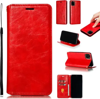 Immagine prodotto di Apple iPhone 11 Pro Max [6,5 pollici] telefono cellulare caso flip caso di copertura protettiva caso rosso