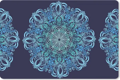 Produktbild von MuchoWow® Schreibtischunterlage Mandala - Blau - Muster 60x40 cm - XXL Mauspad - Großes Mauspad