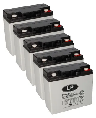Produktbild von Akkusatz 5x 12V 22Ah kompatibel zu 6 DZM 20 60V 20Ah VRLA EV12022 T12 M5