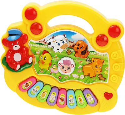 Produktbild von Elektronisches Babyinstrument Bauernhoftier-Tastaturspielzeug Kinder pädagogisches Musikspielzeug Gelb