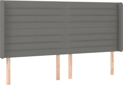 Obrázek produktu pro vidaXL Čelo postele s ušima tmavě šedé 203x16x118/128 cm Látka