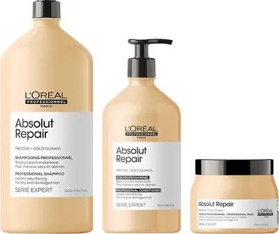 Produktbild von Loreal Absolut Repair Shampoo 1500ml NEW + Loreal Absolut Repair Conditioner 750ml NEW + Loreal Absolut Repair Mask 500ml NEW