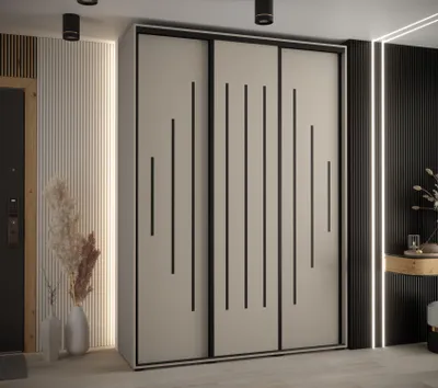Obrázek produktu pro Šatní skříň INDIRA 12 - 180/60 cm, kašmír / černá