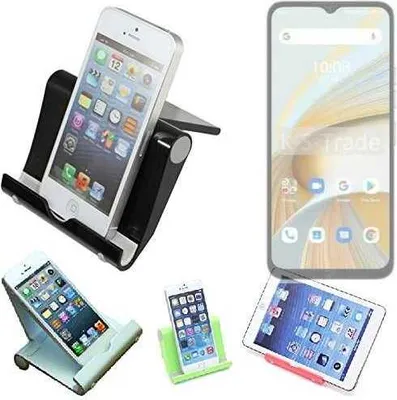 Produktbild von K-S-Trade Handy-Ständer kompatibel mit UMIDIGI G3 Plus faltbarer Tischständer Smartphone Tablet Halterung Reise