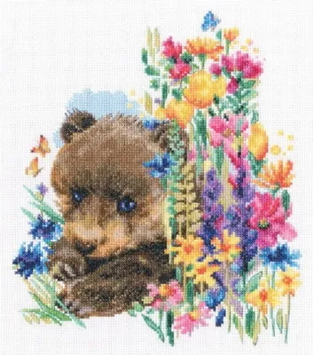 Obrázek produktu pro Sada pro vyšívání "Kytičky", schéma, 22x24 cm