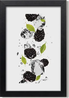 Produktbild von Bild 20x30 MDF-Rahmen, Wandkunst Brombeeren und Wasser