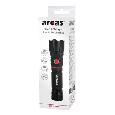Produktbild von ARCAS Taschenlampe 3 in 1 LED Leuchte Schwarz