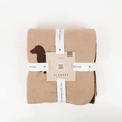 Produktbild von PAD Kuscheldecke Cozy up Dackel beige braun XL 150x200 cm