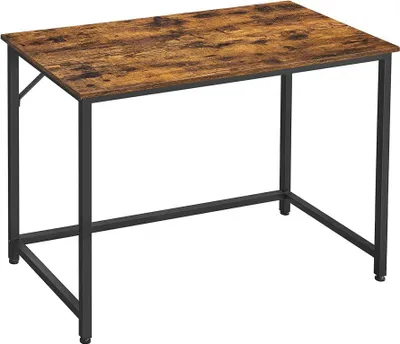 Obrázok produktu pre Priemyselný pracovný stôl 100x50 cm, oceľ, rustikálna hnedá