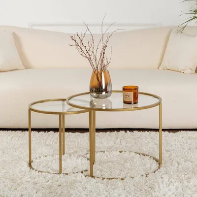 Image de Xaden - Table basse, 60x60x43h cm or