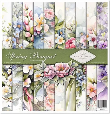 Image de Satz Papiere Papier pour Scrapbooking 30x30 - Collection Itd - Bouquet de printemps