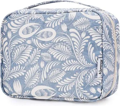 Produktbild von Unyqoos® Toilettentasche zum Aufhängen – gepolstert mit Metallhaken, mehrere Fächer, starke Reißverschlüsse & Klettverschluss, Reise- und Make-up-Tasche für Kinder und Erwachsene