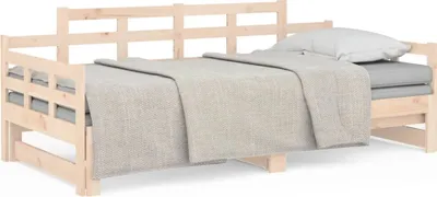 Immagine prodotto di vidaXL Letto da giorno allungabile in pino massiccio 2x(80x200) cm