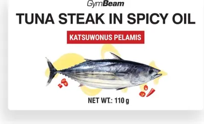 Zdjęcie produktu dla GymBeam - Stek z tuńczyka w pikantnym oleju 110 g