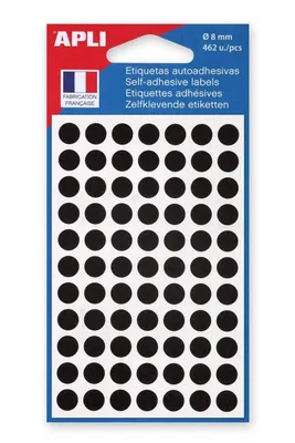 Produktbild von APLI Markierungspunkte Durchmesser: 8 mm rund schwarz 462 Stück