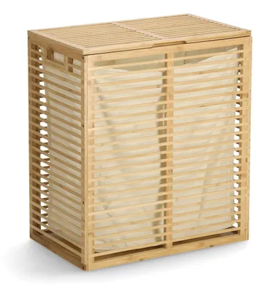 Produktbild von Verschließbarer Wäschekorb aus Bambus, 53,5 x 33 x 61 cm