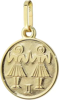Produktbild von Zwillinge Sternzeichen 333 8 Karat Gelbgold 12mm Kettenanhänger Horoskop Zodiak